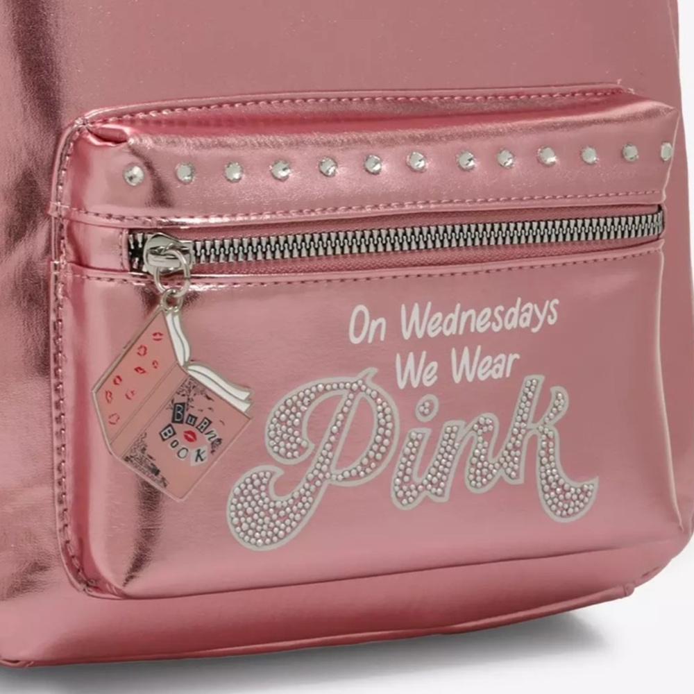 🛍️Last One!🛍️ Mean Girls On Wednesdays We Wear Pink Mini Backpack - Picture 3 of 8